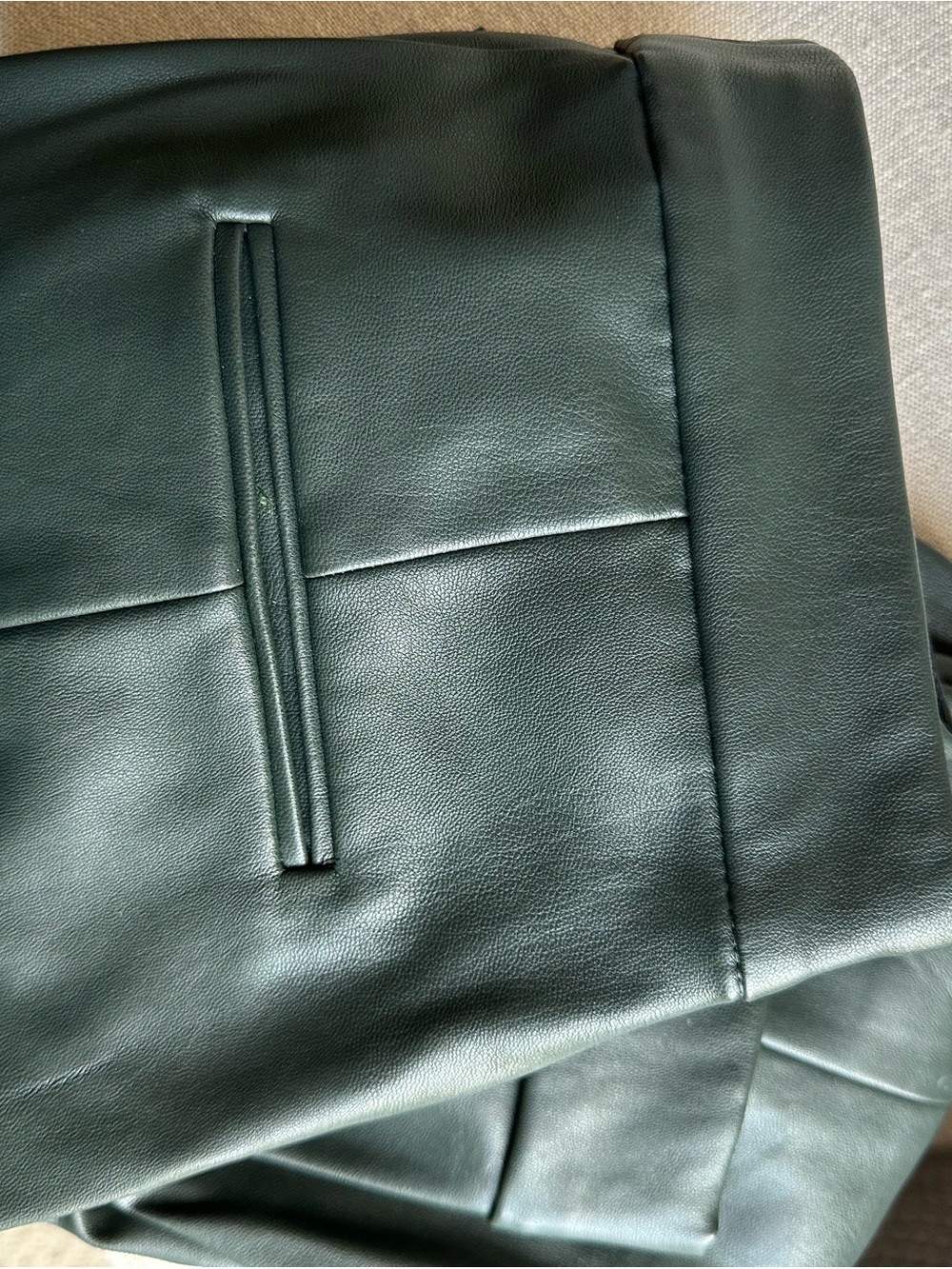 Ann Taylor Dark Green Faux Leather Cropped Pants